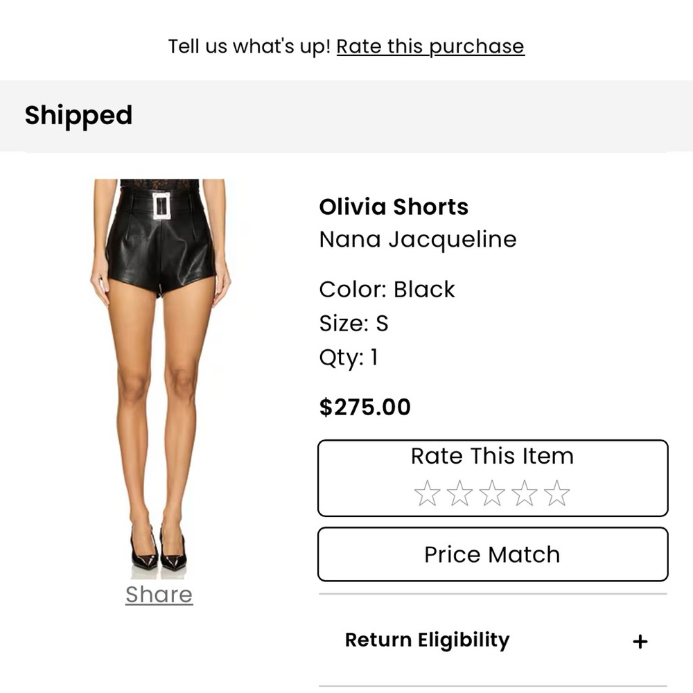 Nana Jacqueline High Waist Black Shorts